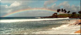 Photo - Molokai, Hawaii - Rainbow over the ocean and kaluakoi golf course